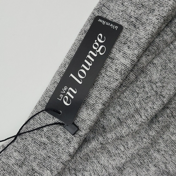 La Vie en Rose Open Front Hooded Cardigan Heathered Grey Pin Pockets Size XS / S - Picture 9 of 14